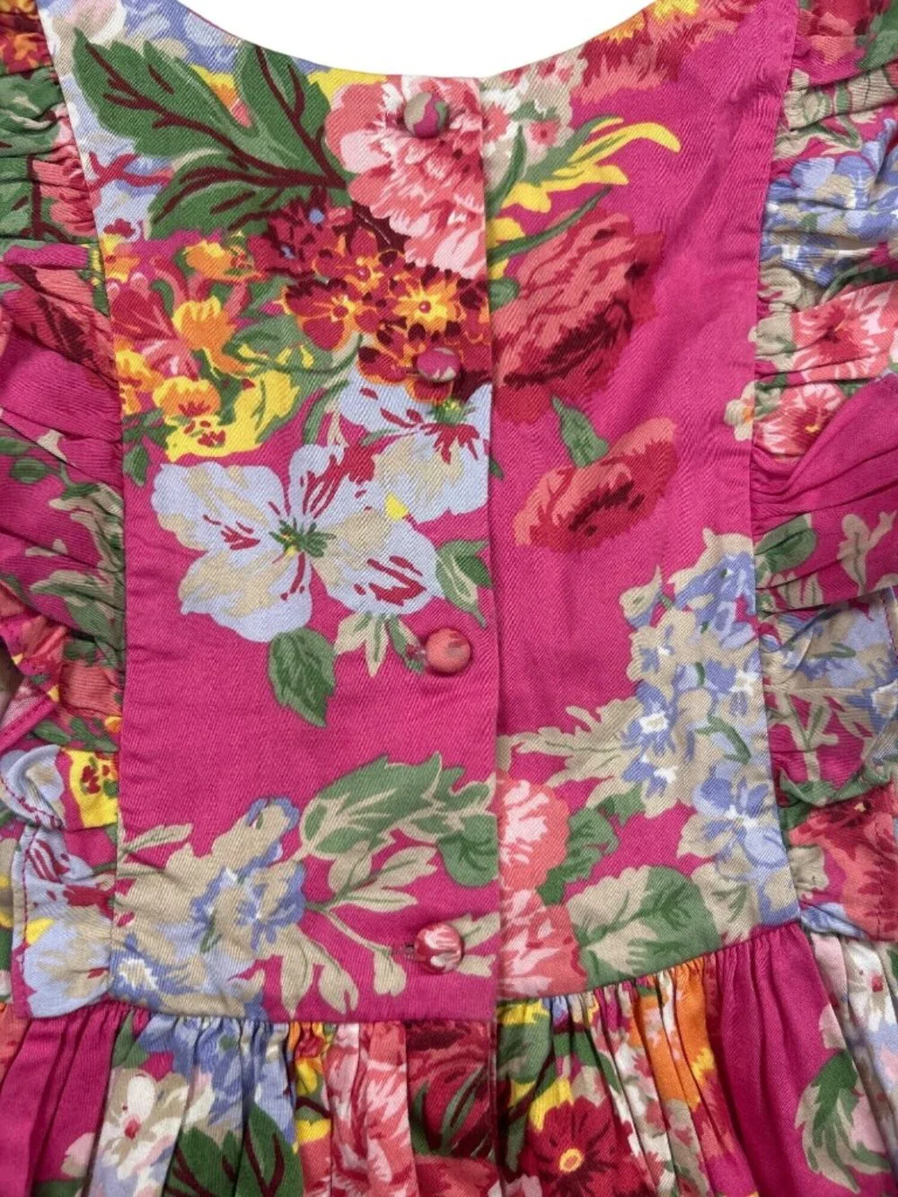 Polo Ralph Lauren Girl's Size 6  Sleeveless Dress Pink Floral Ruffles Summer